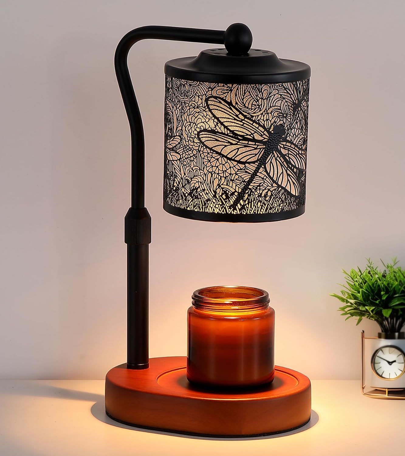 Candle Warmer Lamp with Timer, Dragonfly Candle Warmer Lamp with Jar Candles,Wax Melt Warmer for Housewarming Gift, Birthday Mother's Day Valentines Gifts for Women,Mom,Sister,Bedroom Home Decor