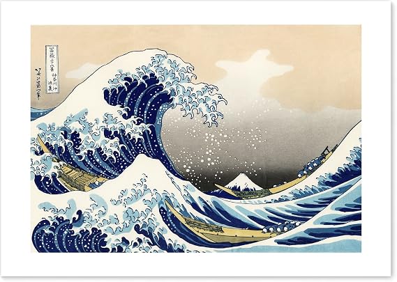 ポスター (葛飾北斎 富嶽三十六景 神奈川沖浪裏) A2サイズ 絵画 (日本製) インテリア アートポスター 壁紙 名画 (浮世絵)
