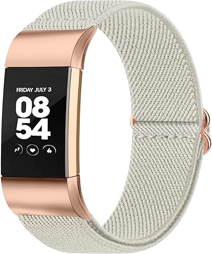Oumida Correa elástica de nailon solo compatible con Fitbit Charge 2 bandas para mujeres y hombres, correas deportivas trenzadas suaves ajustables y