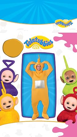 Rubies Teletubbies Laa Laa Deluxe Adult Costume Full Set with Shoe Covers and Hat, Standard Size, Official Teletubbies for Carnival, Halloween, Parties, Birthday, Farewell