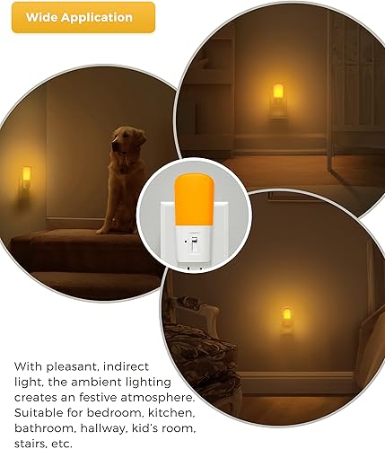 Miniatura 8 de LOHAS Luz nocturna, luz nocturna regulable con sensor de atardecer a amanecer, luces nocturnas para niños, para dormitorio, para guardería, pasillo,
