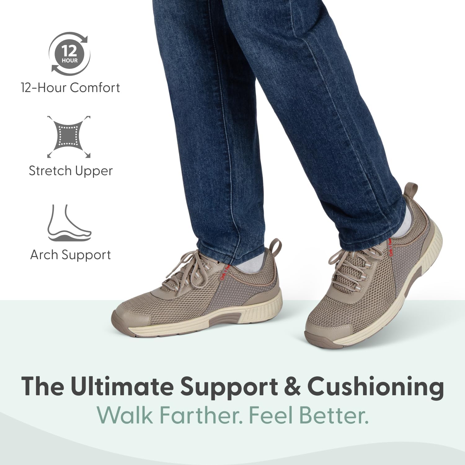 Orthofeet Men's Orthopedic Knit Edgewater Sneakers - Image 2