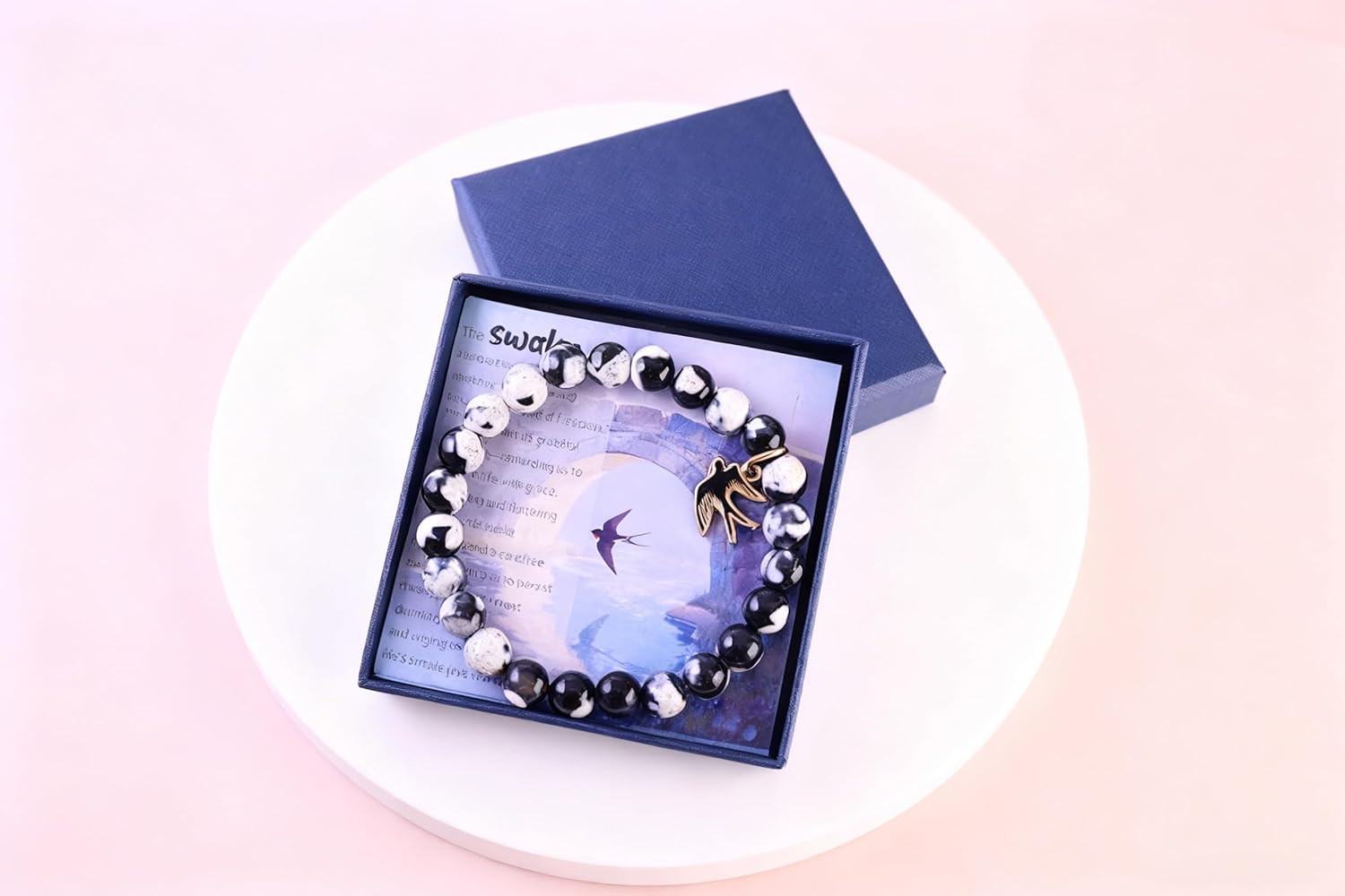 Flying Swallow Bracelet Bird Jewelry Natural Stone Orca Beads Swallow Bird Freedom Symbolic Jewelry Spring Summer Gift - Image 6