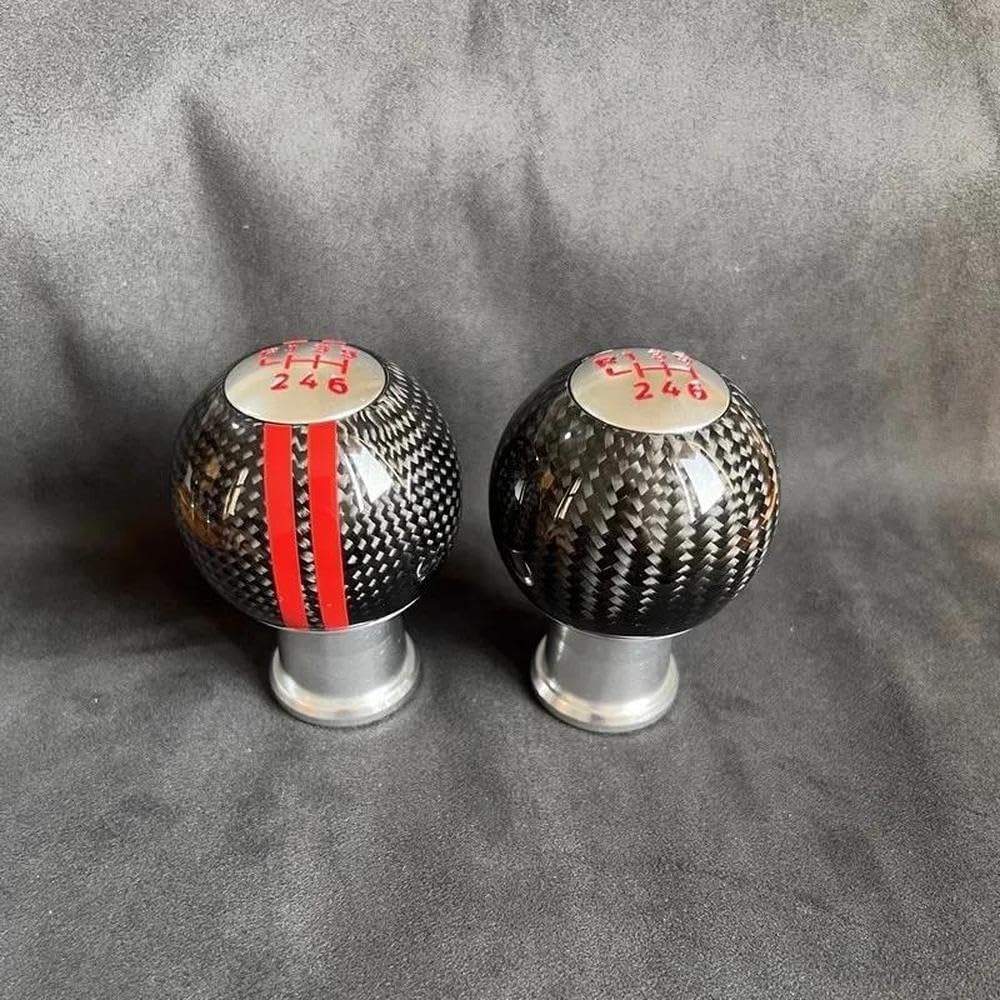 Auto Parts Leather Real Carbon Fiber 5 Speed 6 Speed Gear Shift Knob for Mazda MX-5 MX5 Gear Ball Head(RR6speed)