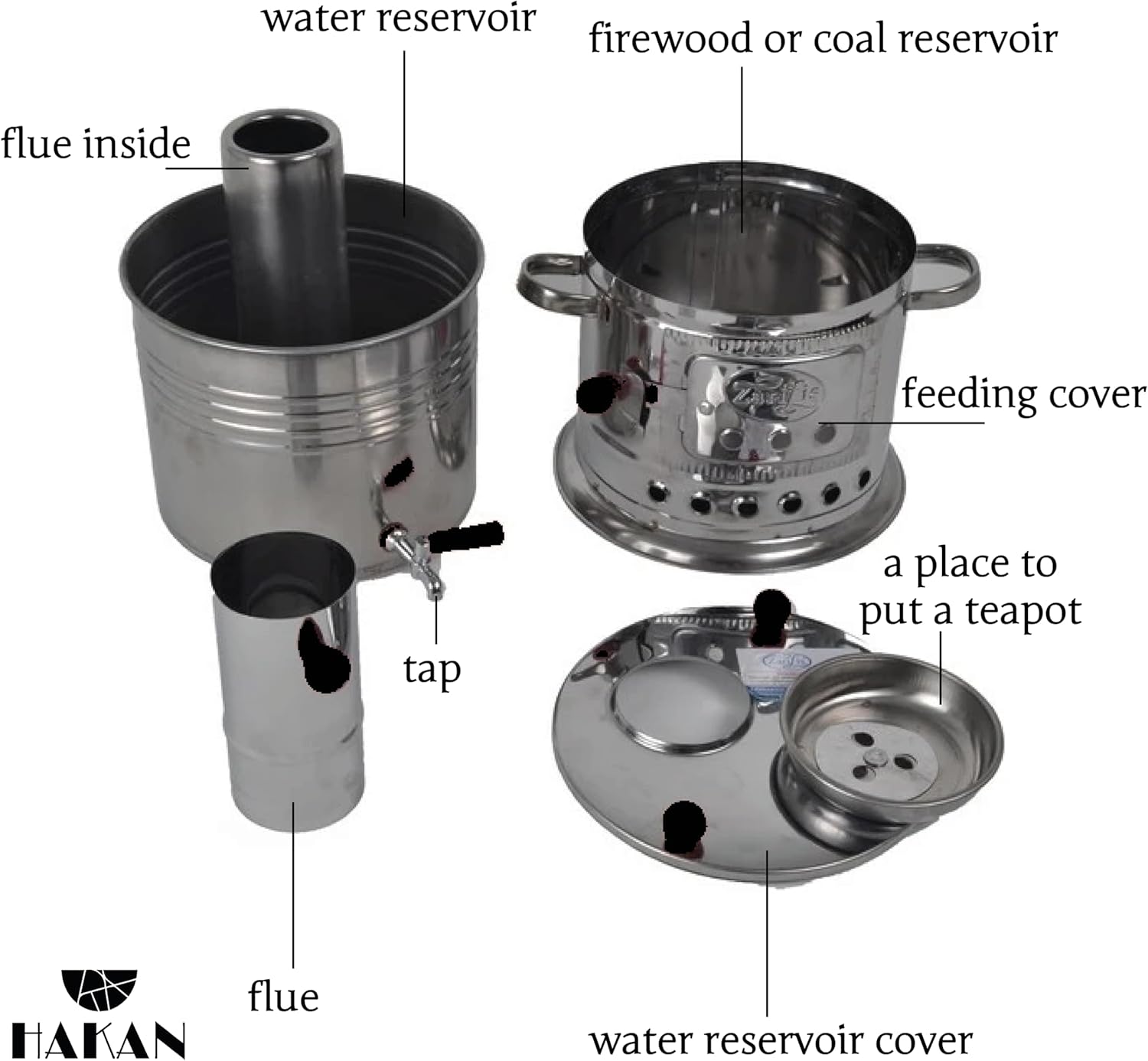 Hakan Portable Turkish Samovar Tea Kettle