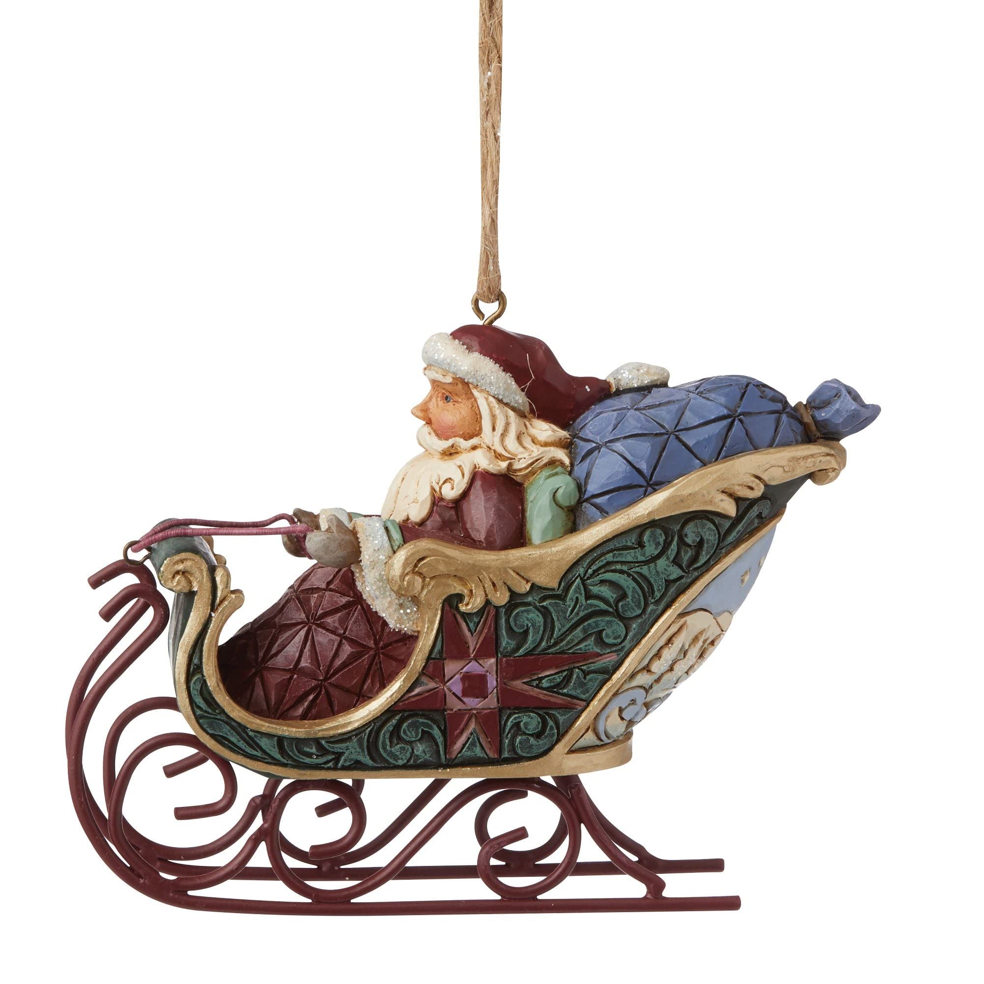 Père Noël en traîneau Enesco Jim Shore figurine artisanale de collection