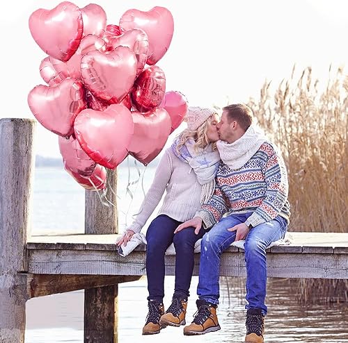 Miniatura 7 de Globos de aluminio en forma de corazón para decoraciones de fiesta del día de San Valentín, paquete de 15 globos de aluminio para decoraciones