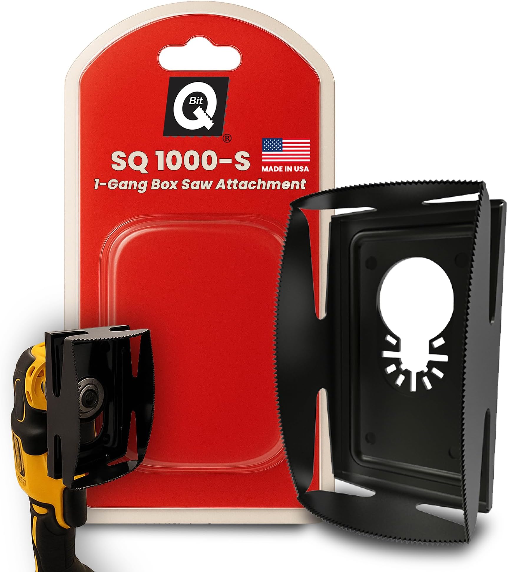 Qbit SQ1000-S Stainless Steel Cut Outs, Magnepull QBit Outlet Square Slot Cutter Box for Oscillating Power Multi-Tools to Cut-in Single Gang Wall Boxes Drywall Tools for Home Improvement
