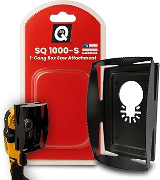 Qbit SQ1000-S Stainless Steel Cut Outs, Magnepull QBit Outlet Square Slot Cutter Box for Oscillating Power Multi-Tools to Cut-in Single Gang Wall Boxes Drywall Tools for Home Improvement