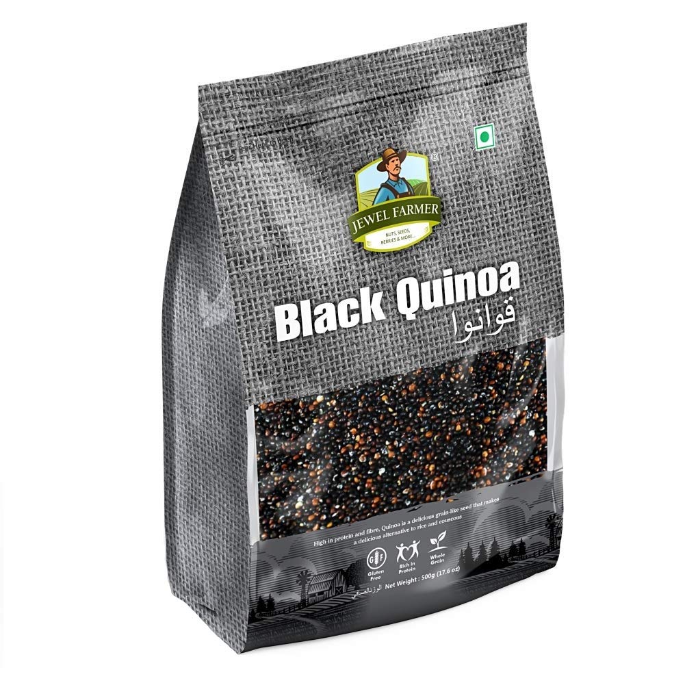JEWEL FARMER Black Quinoa Gluten-Free Whole Grain with Rich Dietary Fibre, Protein & Calcium, Alternative to Rice & Couscous (500g) (B0915WW937) Amazon Price History, Amazon Price Tracker