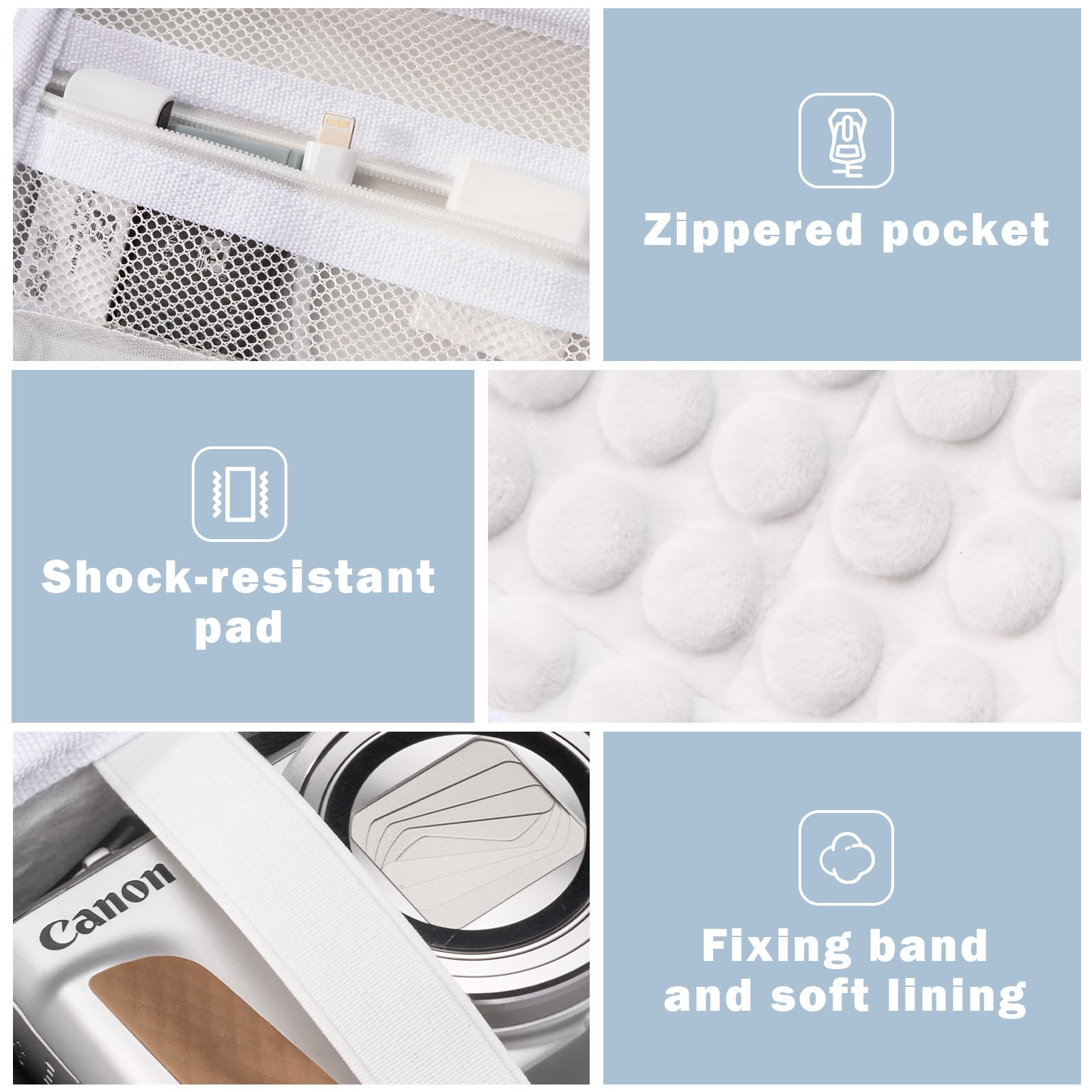 ProCase Hard Shell Digital Camera Case for Canon G7X Mark III Mark II, Sony Cybershot, PowerShot SX740, Ricoh GR III, Kodak Pixpro, Compact 4K Vlogging Small Cameras Travel Carrying Storage Bag -Blue