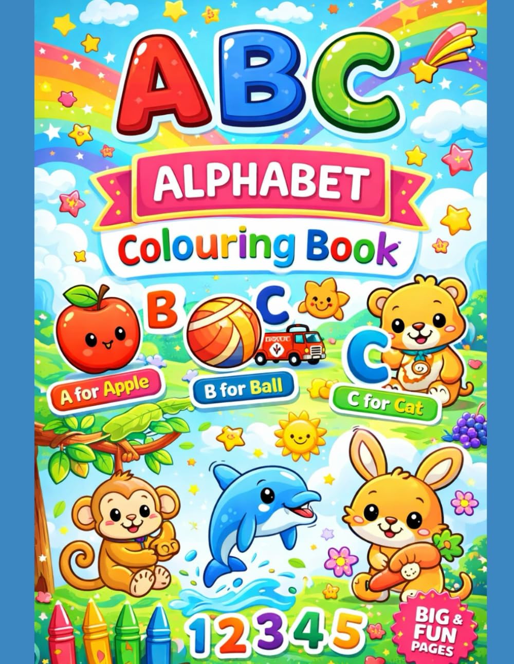 ABC Alphabet Coloring Book for Kids Ages 2–5: Cute Animals & Objects, Big Bold Letters, Fun Learning for Kids Ages 2–5 (Little Genius Colouring Series)