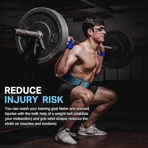 Miniatura 6 de Yonge & Finch Cinturón de cuero para levantamiento de pesas con muñequeras gratis, cinturón de gimnasio para levantamiento de pesas, cinturón de