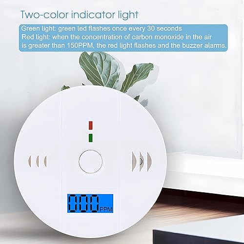 Miniatura 4 de Detector de monóxido de carbono  Detector de CO portátil y alarma con pantalla digital LCD  Funciona con pilas  para el hogar, cocina, dormitorio,