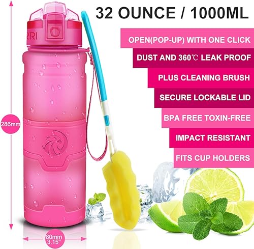 Miniatura 2 de Botella de agua deportiva Zorri, 13.5, 17, 23.6 onzas, sin BPA, a prueba de fugas, ligera, para exteriores, campamento, ciclismo, fitness, gimnasio,