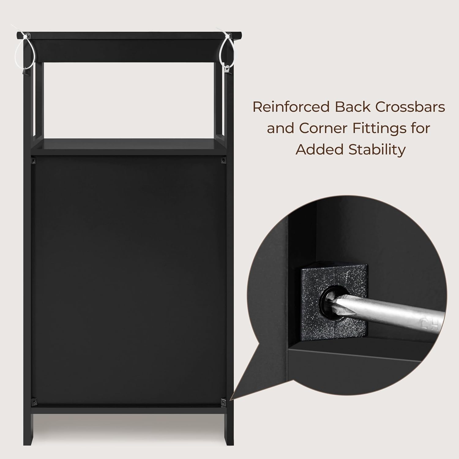 Yaheetech 4-Tier Bathroom Floor Storage Cabinet, Bathroom Free Standing Storage Organizer with Single Door and Adjustable Shelf, Narrow Side Cabinet for Living Room, Kitchen, Hallway, Black