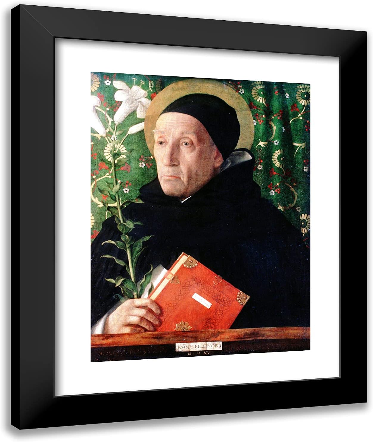 ArtDirect Bellini, Giovanni 20x24 Gold Ornate Framed Art Print with Double Matting Titled: Portrait of Fra Theodoro Da Urbino