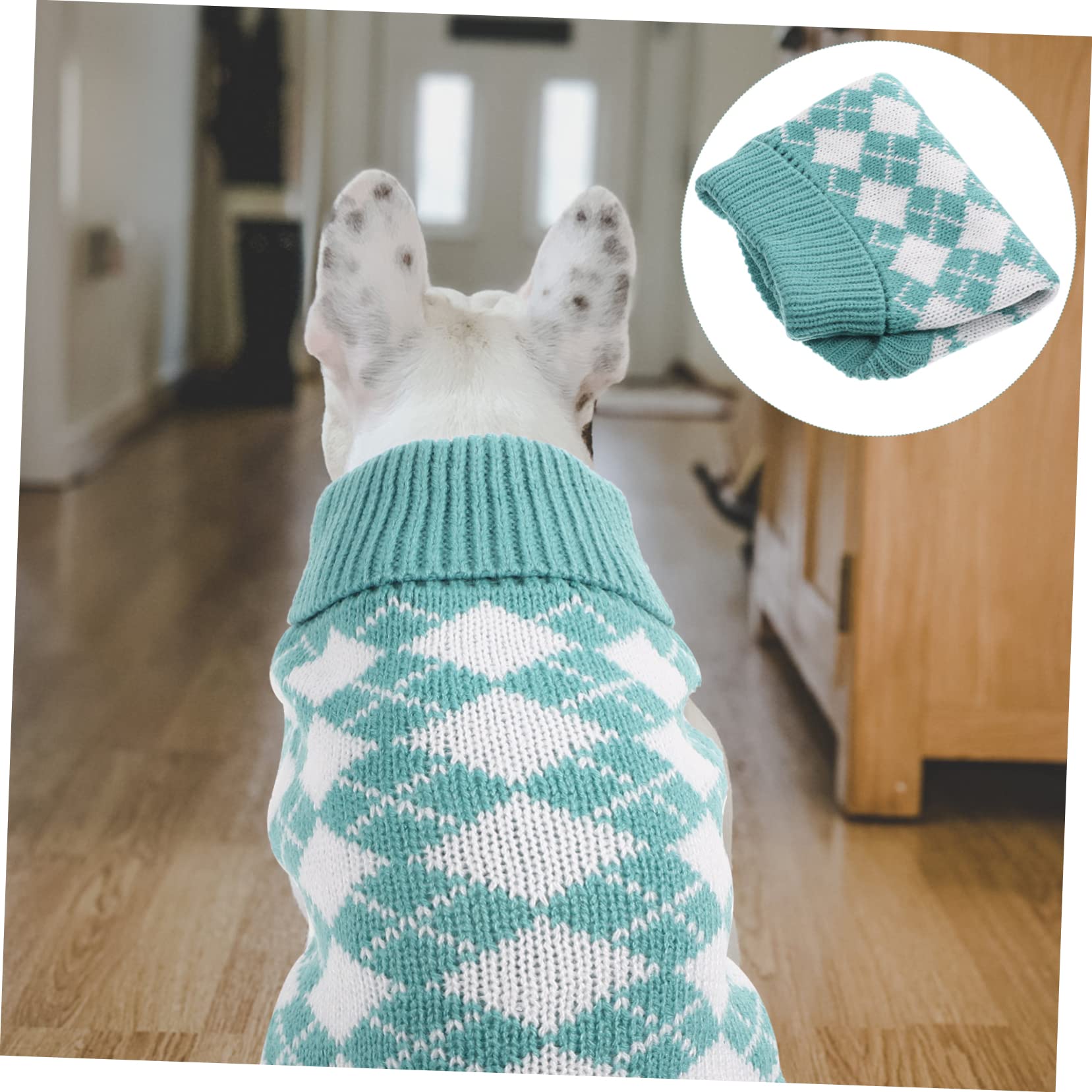 Mipcase 5pièces Pull pour Chien Tricot Classique à Carreaux Vêtements Chaleureux pour Animaux De Compagnie pour Fêtes Costumes Automne-Hiver