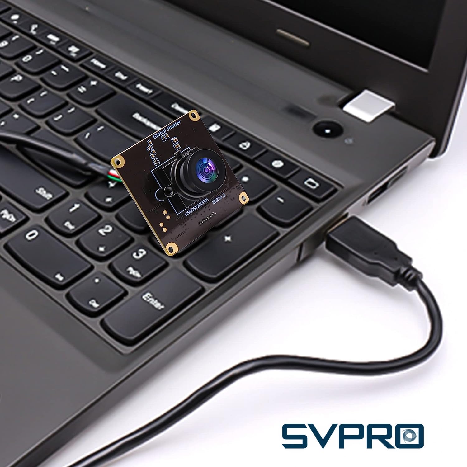 Svpro Global Shutter USB Kamera Board 90fps High Speed Webcam Modul mit verzerrungsfreiem M12 Objektiv,Zeitlupen Kamera 1920x1200 2MP AR0234 UVC Kameramodule für Computer,Laptop,Android Gerät
