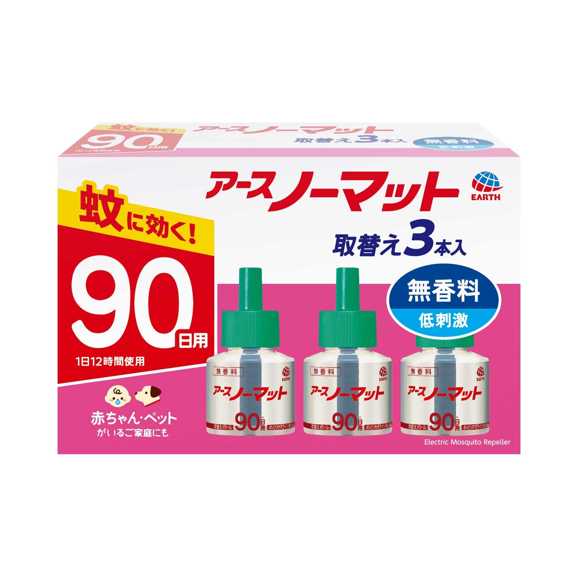 Amazon.co.jp: アースノーマット 詰め替え 蚊取り 蚊除け 無香 90日×3 
