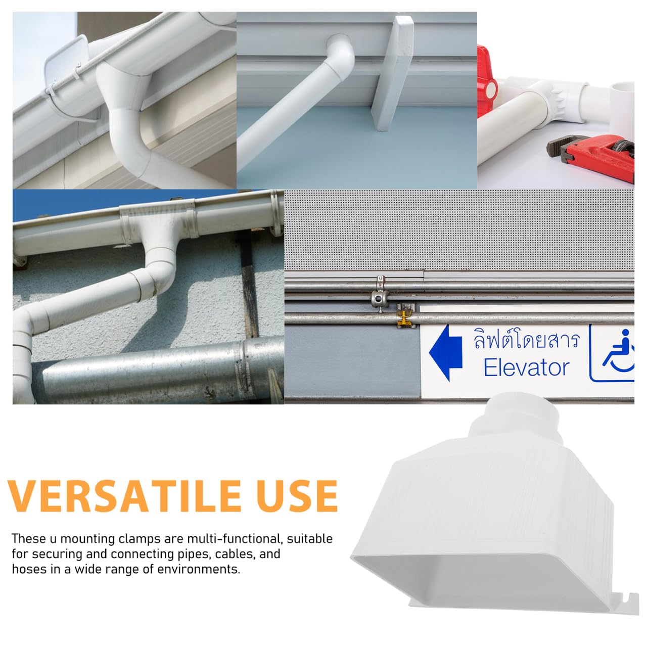 Housoutil Conector De Drenaje De Bajante Pvc 10.4X8.3 Pulgadas Adaptador Para Canalón De Agua De Lluvia Exterior Accesorios De Canalones Para Jardín