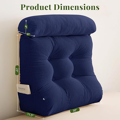 Miniatura 2 de Sasttie Juego de almohadas de cuña, 2 almohadas de lectura para sentarse, almohada de cuña de cama para dormir, después de una cirugía, reflujo