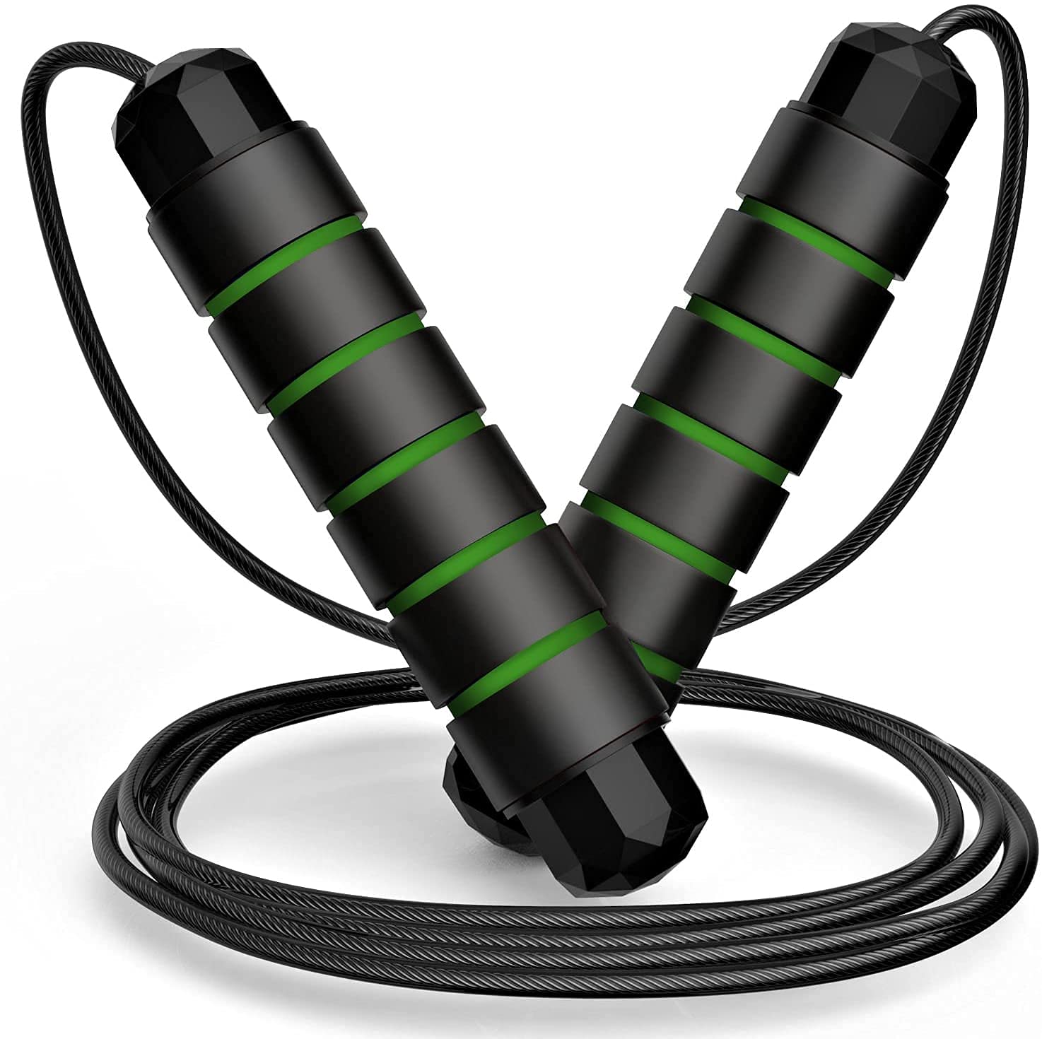 OLAHRAGA Ball Bearings Adjustable Skipping Rope with Foam Handles for Exercise and Fitness (Green) (B09FS2KW61) Amazon Price History, Amazon Price Tracker
