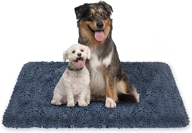 Dog Bed Mat, Jsdoin Washable Fleece Fluffy Warm Dog Bed Blanket, Cage Pad Ultra Soft Pet Cushion, for Household Small and Medium Large Pets, Dog, Cat,M(67*59cm)