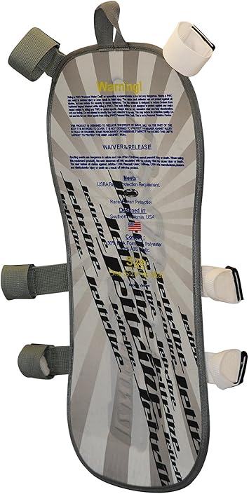 Jet Ski Racing Back Protection | Spinal Impact Absorbing Water Sports PWC Accessories | Grey/White Deflector | Compatible PFD Life Vests | Youth - Adult Sizes