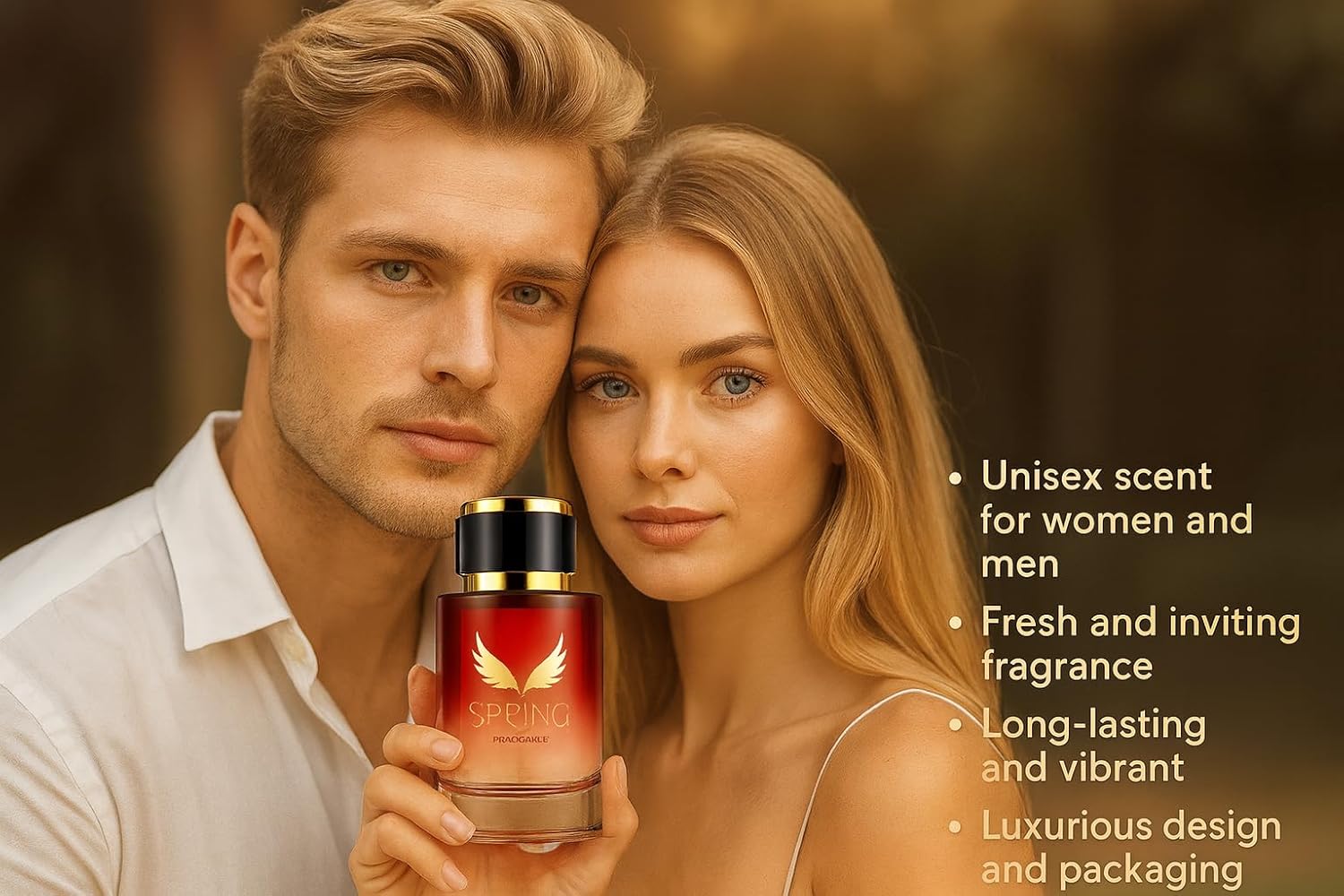 Men's and Women's Perfume, Jasmine Strawberry Grapefruit Notes, Red Gradient Bottle with Gold Cap, Unisex Eau De Parfum 100ml (3.4 fl.oz) - Image 5