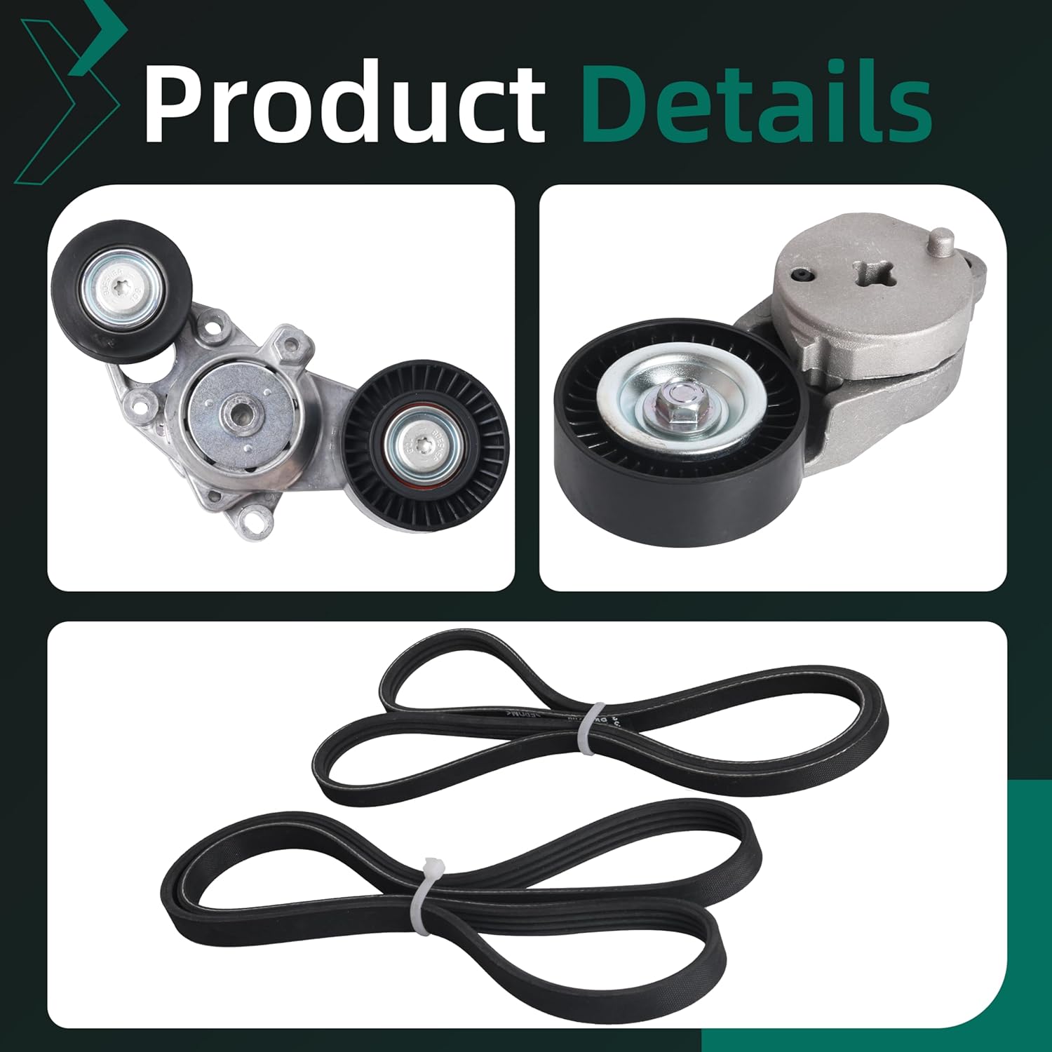 Belt Tensioner Pulley Assembly Set For Toyota Camry 2.5L Serpentine Drive 2010 2011,Belt Tensioner 1662036030,16601-0V010,Belt 4PK1240,3PK1200