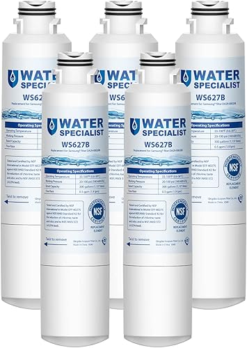 Waterspecialist DA29-00020B Filtro de agua para refrigerador, repuesto para Samsung DA29-00020A/B, HAF-CIN/EXP, DA29-00020B-1, RF25HMEDBSR,