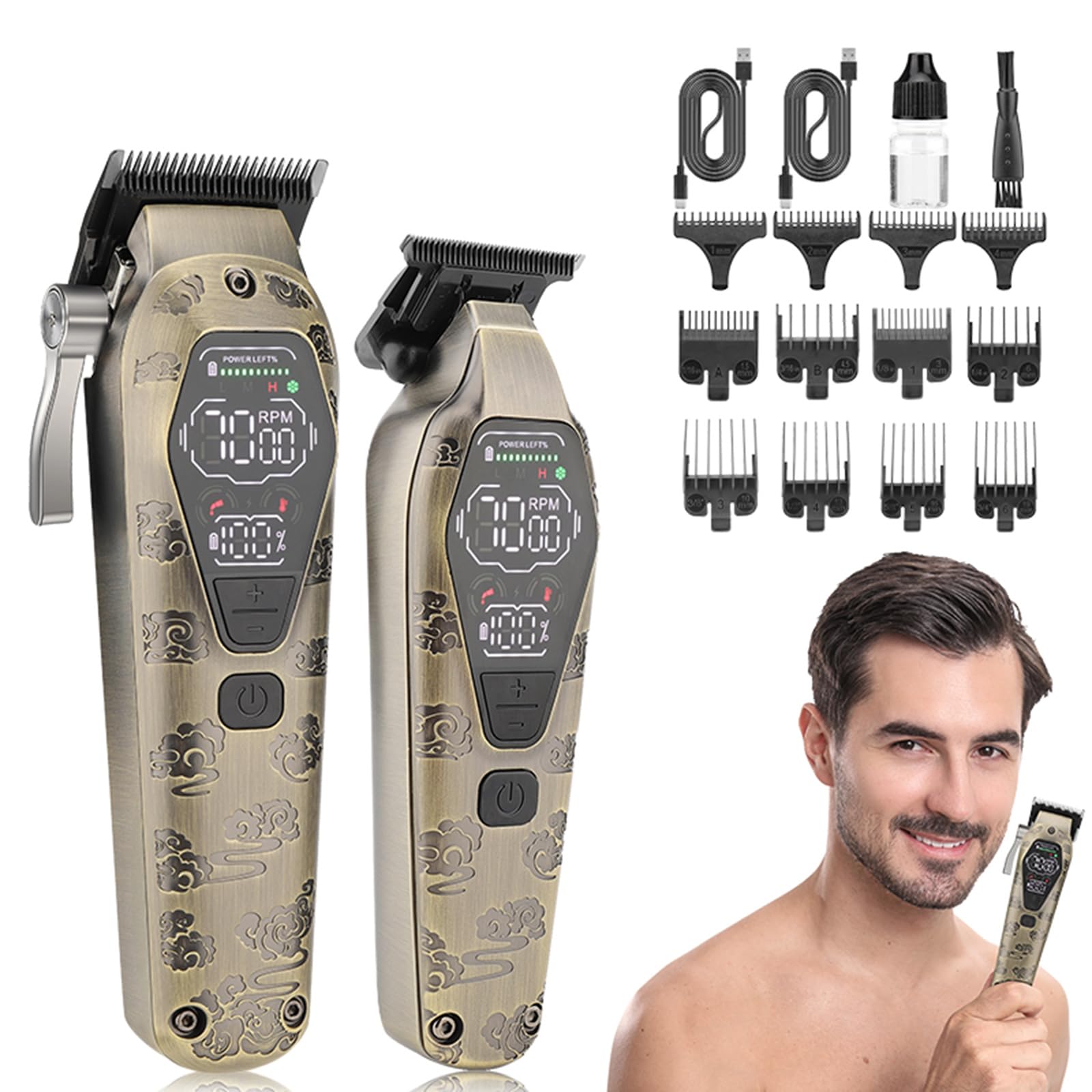 Professioneller Kabelloser Haarschneider Set 2 Stück Männer