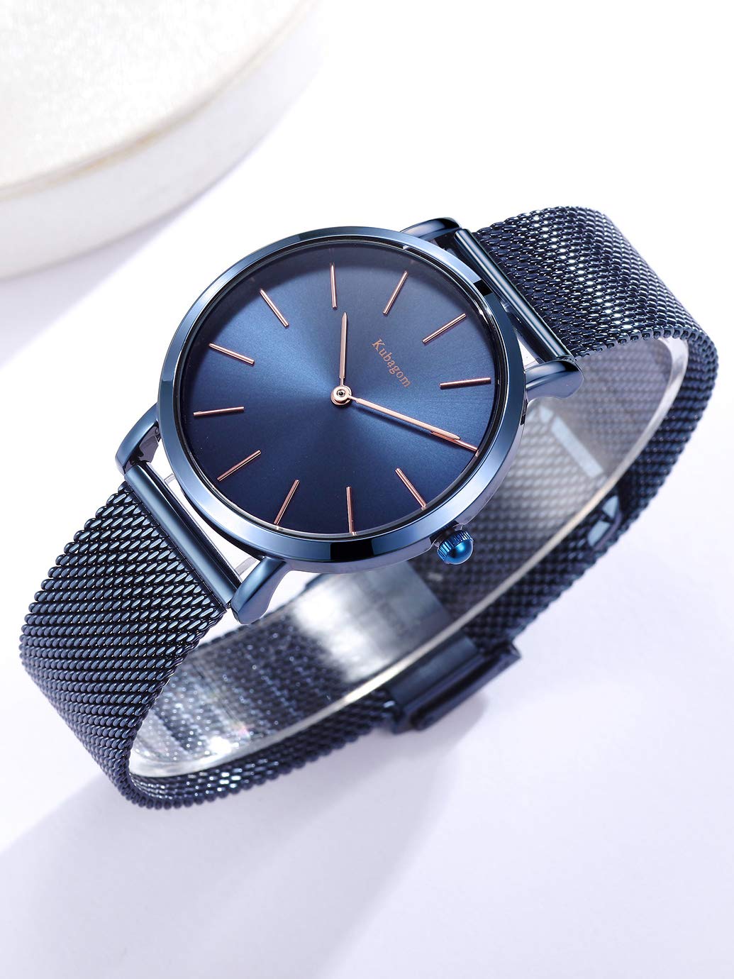 Damen Armbanduhr Analog Quarz Edelstahl Wasserdicht Mesh Ultradünne