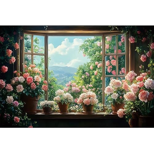 YongFoto Romantic Oil Painting Style Spring Natural Scene Backdrop 5x3ft