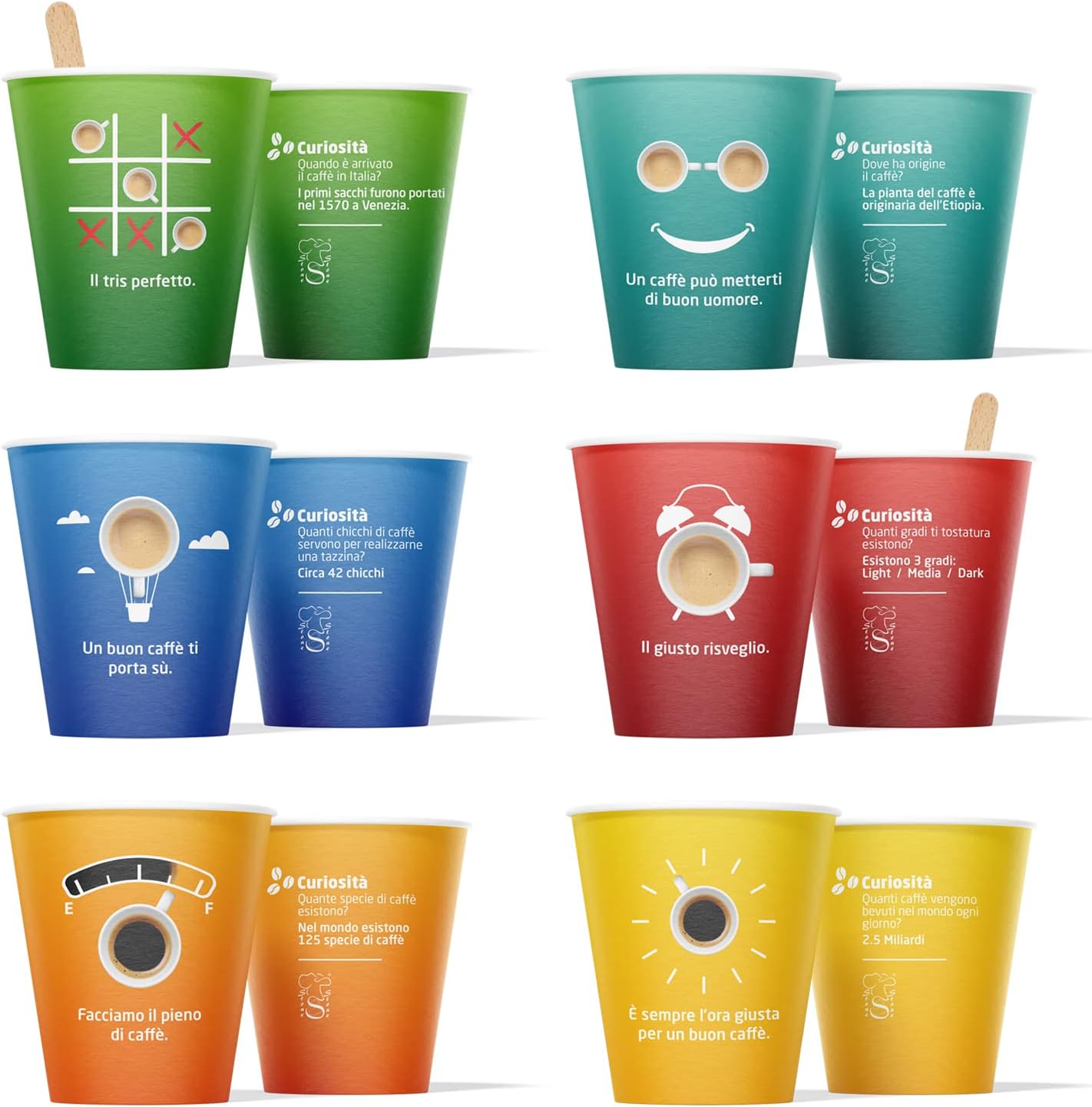 Pack 100 Bicchierini Di Carta Per Caffè Monouso 75ml Colorati Biodegradabili - Foto 14