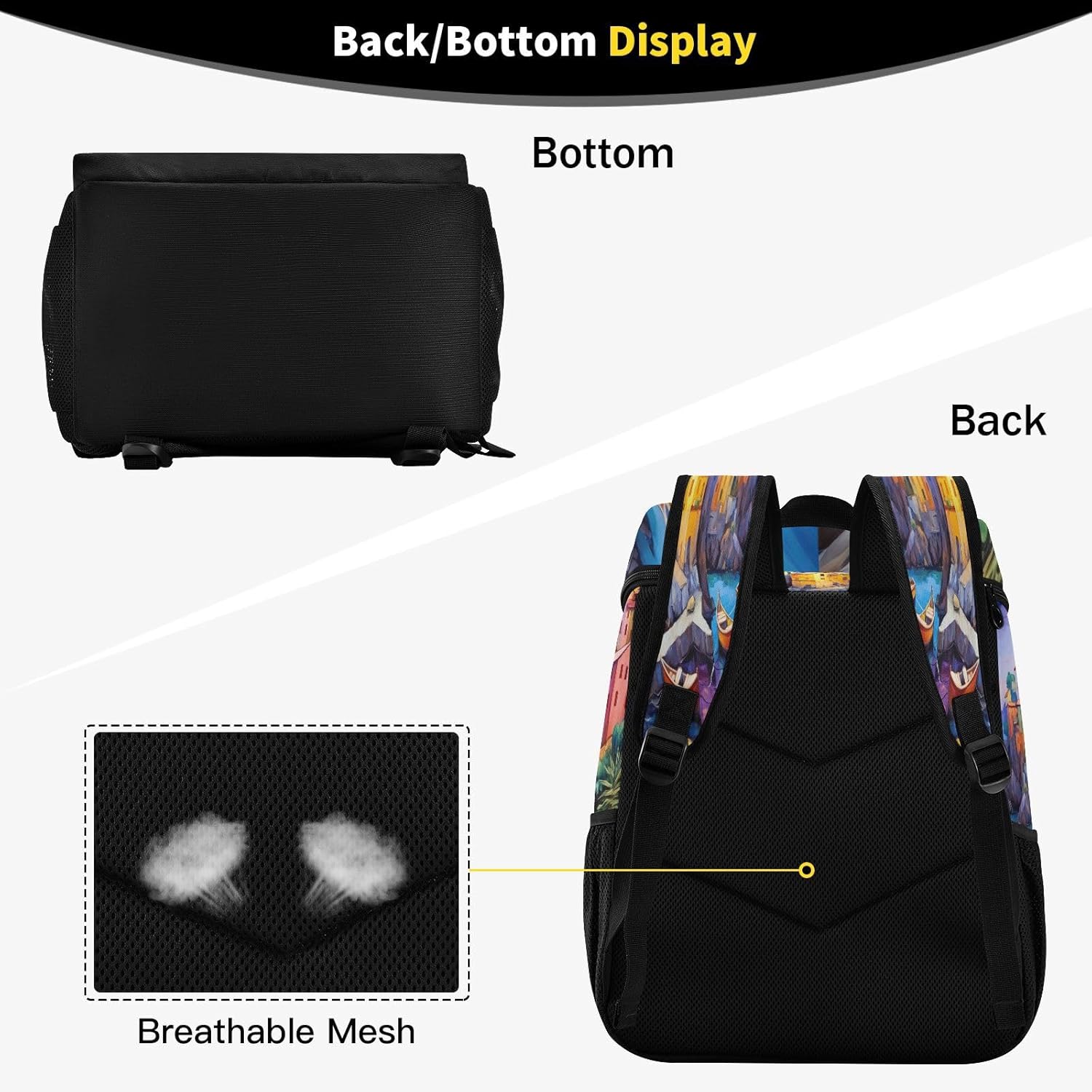 Picturesque Village Cooler Backpack 36 Cans Leakproof Waterproof Backpack Cooler Bag Beach Accessories Travel Camping Fishing Backpack for Women Men