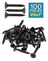 Vista 52 de Tornillos Phillips de cabeza plana #6x1-1/2" para paneles de yeso de rosca fina, tornillo de madera de punta afilada, acero al carbono 1022A