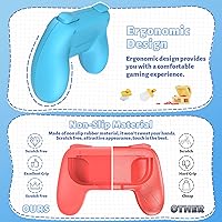 Vista 2 de FASTSNAIL Grips Compatible with Nintendo Switch for Joy Con & OLED Model for Joycon, Wear-resistant Handle Kit Compatible with Joy Cons Controllers
