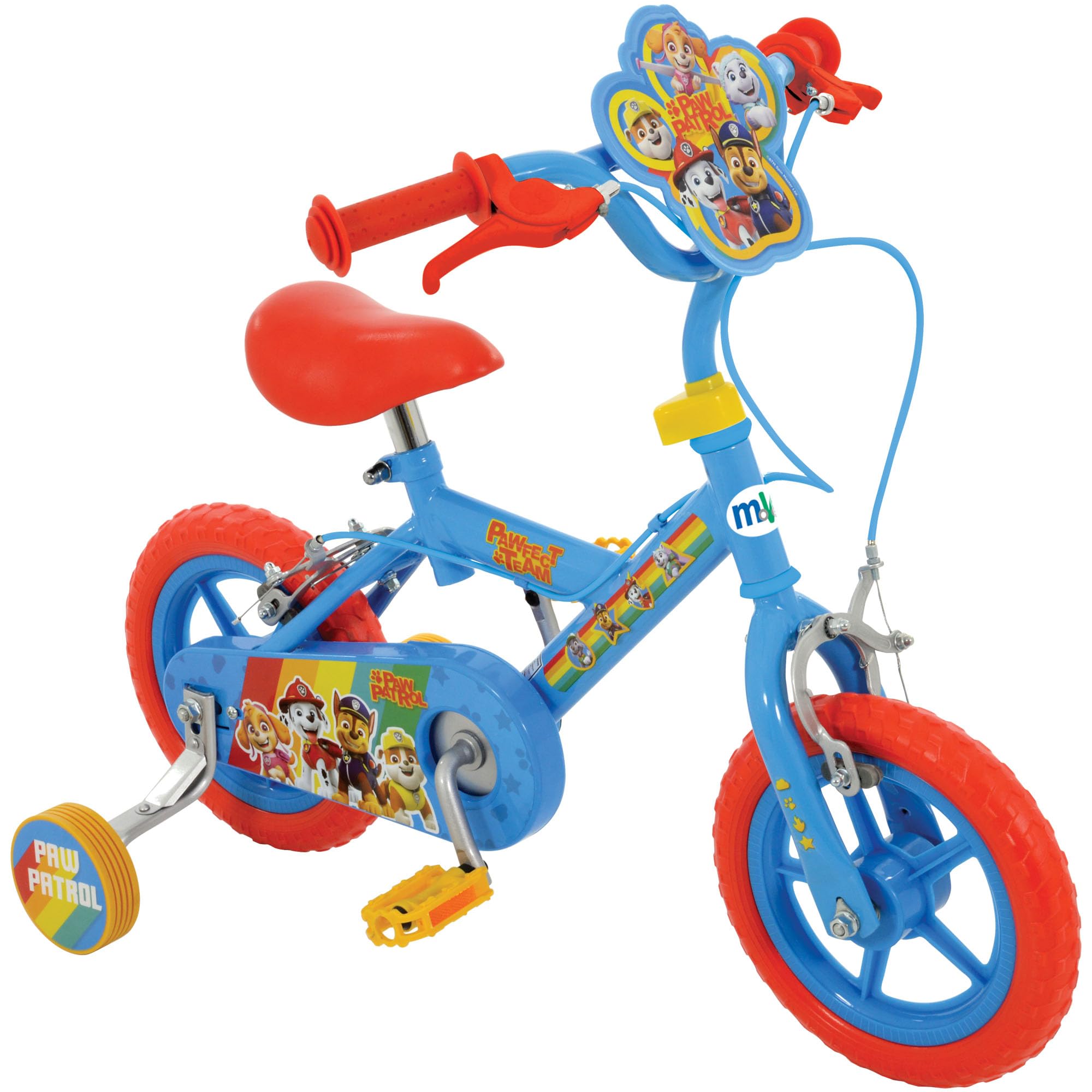 Paw Patrol 12 Inch Bike | Kids Bicycle for Boys or Girls Ages 3+ | Officially Licensed Children's Pedal Cycle with Stabilisers and Adjustable Handlebars and Seat