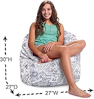 Vista 686 de Posh Creations Puf estructurado cómodo para jugar, leer y ver la televisión, Malibu Lounge, tela de lona para colorear, criaturas