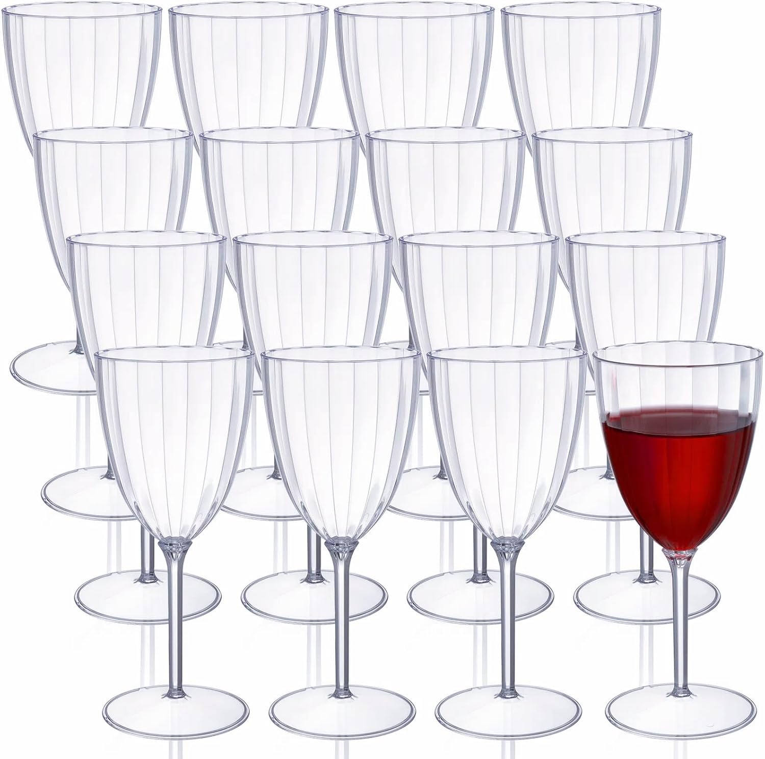 Tosnail 16 Pack 8 Oz Clear Plastic Wine Glasses, Disposable Hard Plastic Wine Cups, Tall Drinking Cups for Wedding, Parties - Image 7