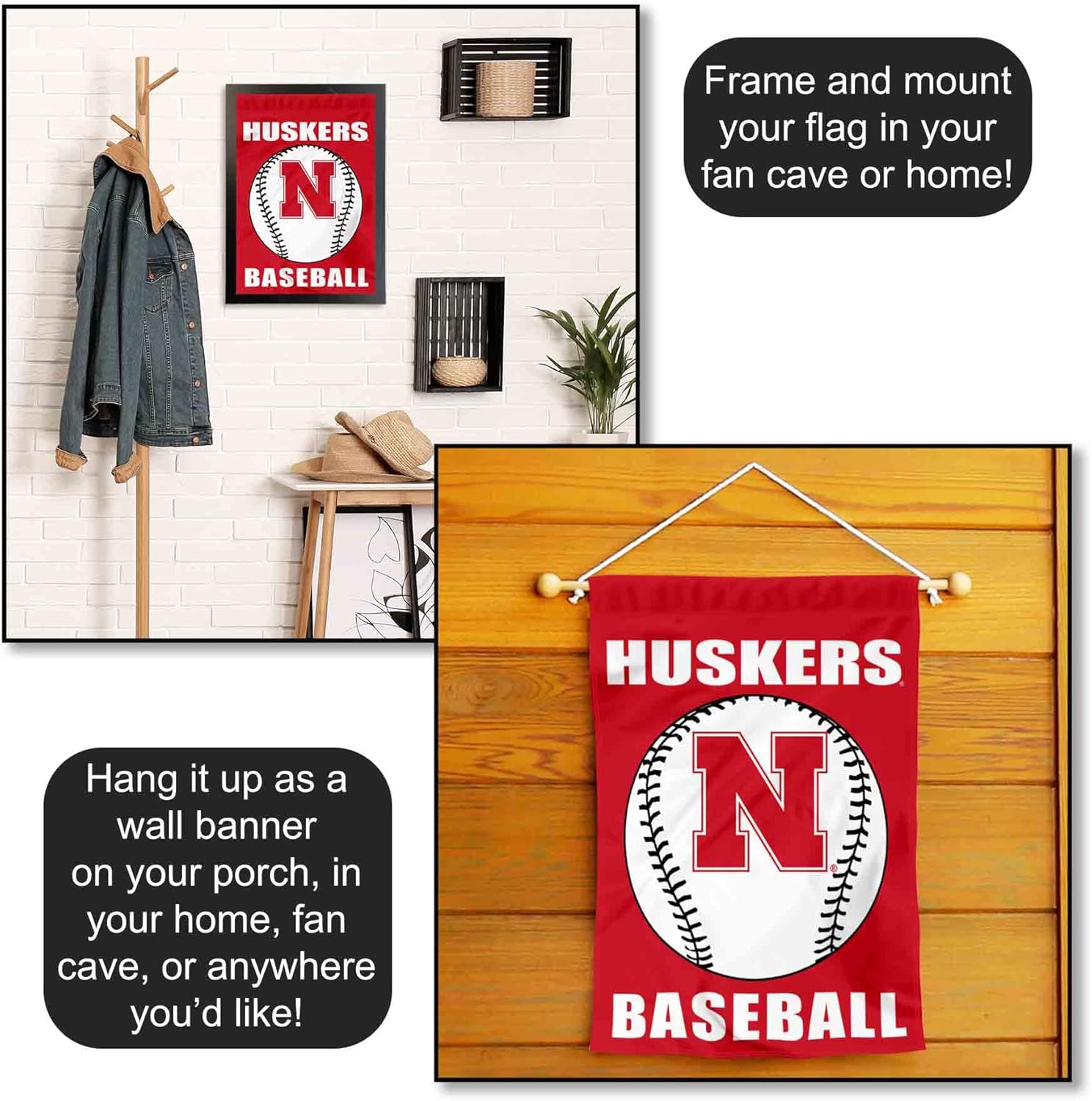 Nebraska Cornhuskers Baseball Garden Flag and Yard Banner - Image 5