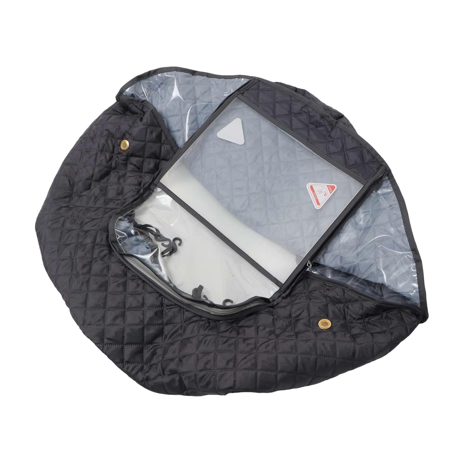 Stroller Rain Cover Windproof Protective Shield with Thickened Cotton Lining for Cold Weather, Gray Jogging Stroller Cape Suitable for Outdoor Use