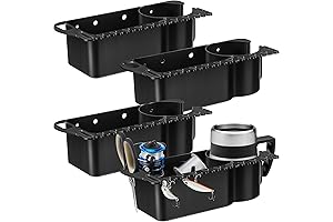 Gejoy 4 Pcs Marine Caddy Cup Holder Boat Organizer Black