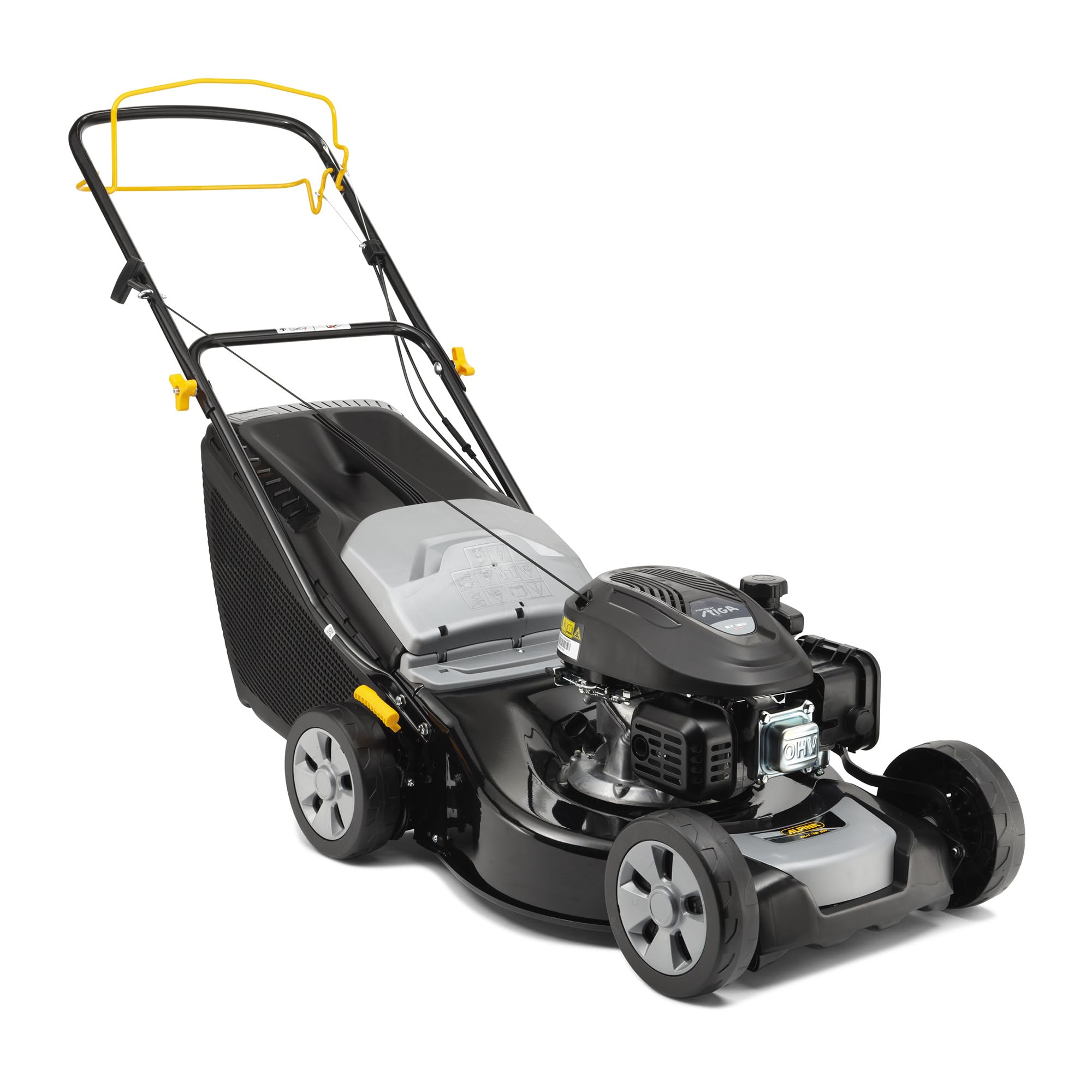 Alpina AL4 46 SA Tondeuse Thermique, 125 cm³, 46 cm – Bac 60 l, Autotractée – Pelouses jusqu'à 1 200 m²