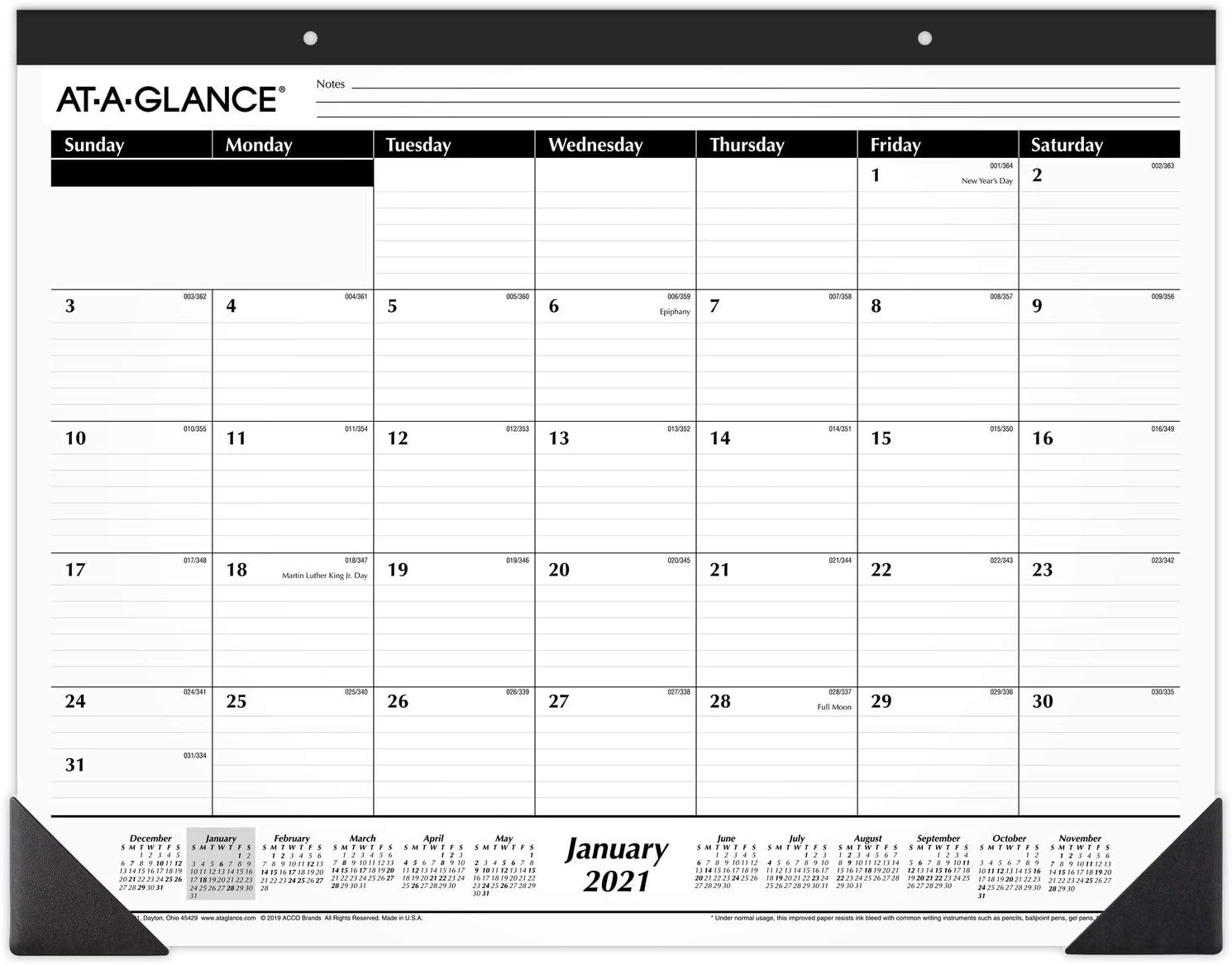 2022 Desk Calendar by AT-A-GLANCE, Monthly Desk Pad, 21-3/4" x 17", Large (SK2400) : Everything Else