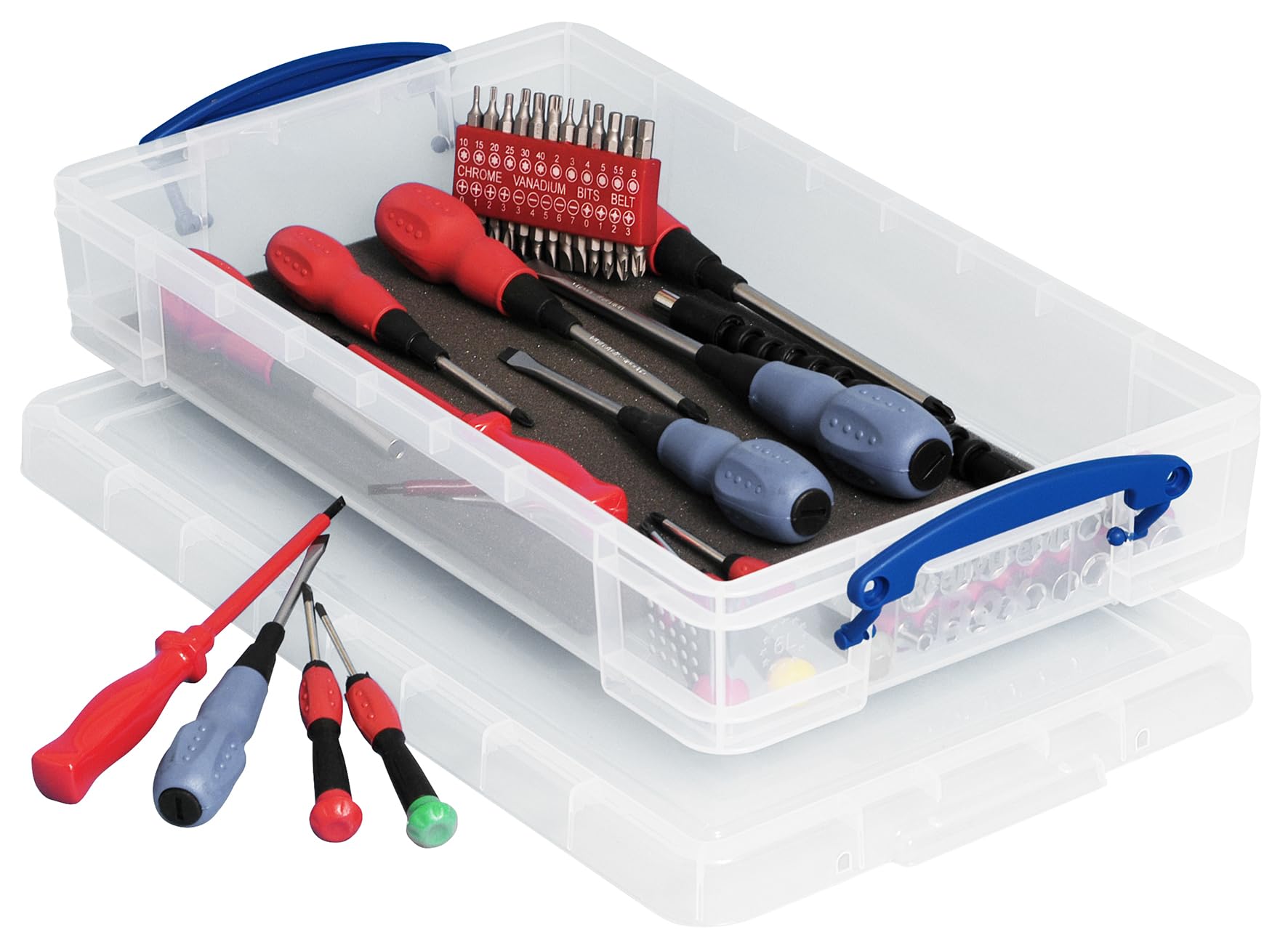 Scatola In Plastica Trasparente Really Useful – 6,5 Litri, Impilabile Con Maniglie E Clip, Ideale Per CD, DVD, Ufficio E Casa