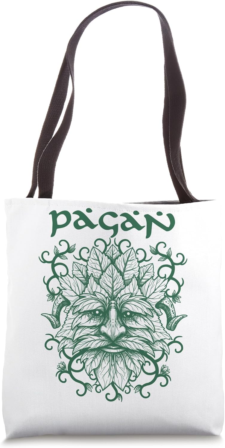 Pagan Green Man Celtic Nature Spirit Folklore Gift Tote Bag