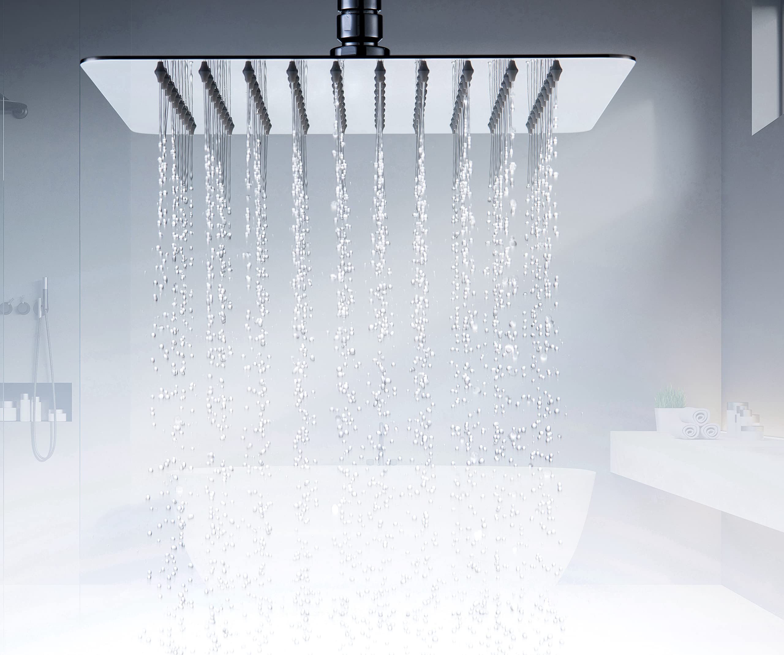 Soffione Doccia A Pioggia 20x20cm In Acciaio Inox - Anticalcare, Alta Pressione, Ugelli Silicone - Foto 6